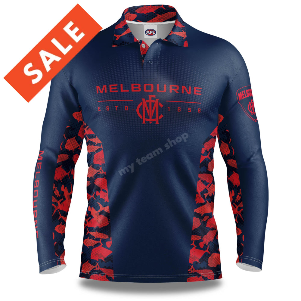Melbourne Demons FC AFL "Reef Runner" Fishing Shirt Shirts & Tops