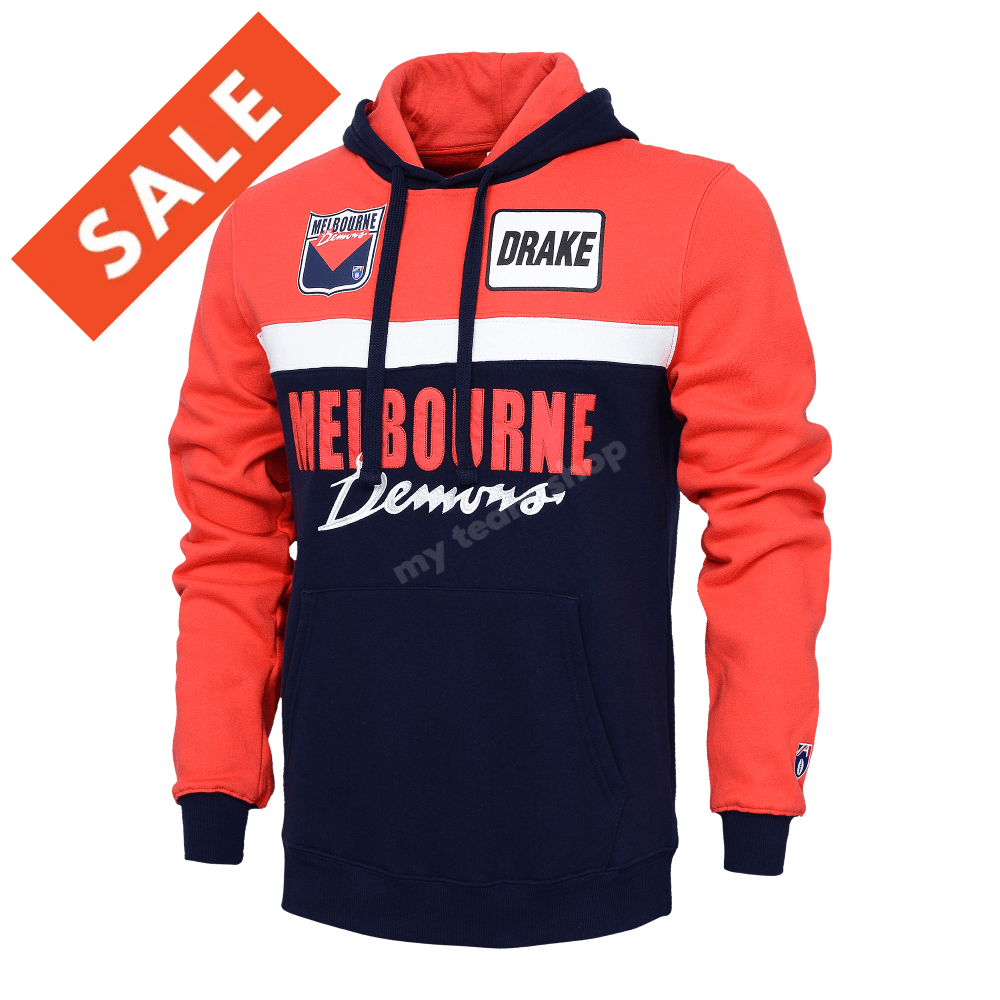 MELBOURNE DEMONS AFL THROWBACK HOODIE FRONT