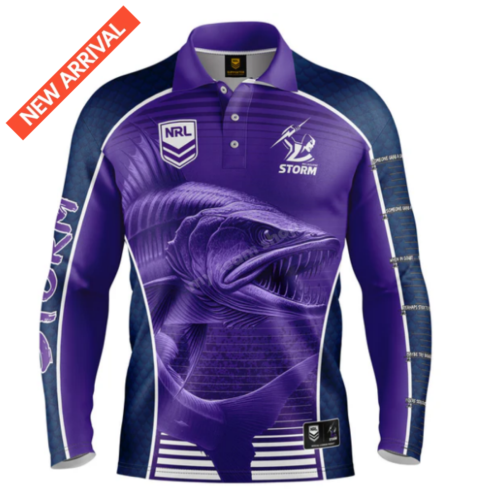 Melbourne Storm Nrl ’Barracuda’ Fishing Shirt Fishing Shirt