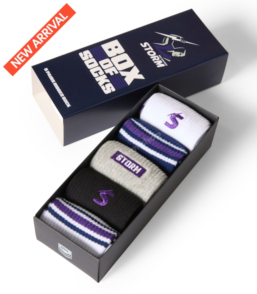 MELBOURNE STORM NRL EVERYDAY BOX OF SOCKS NRL Everyday Socks