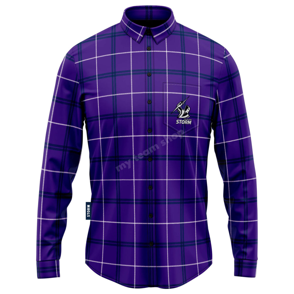 Melbourne Storm Nrl ’Mustang’ Flannel Shirt Flannel Shirt