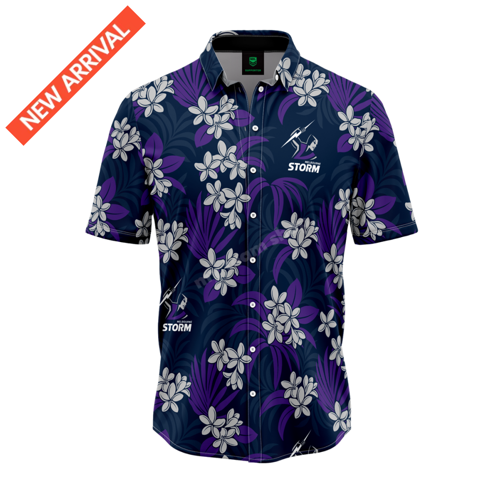 MELBOURNE STORM NRL ’’REEF’’ HAWAIIAN SHIRT NRL Hawaiian Shirt