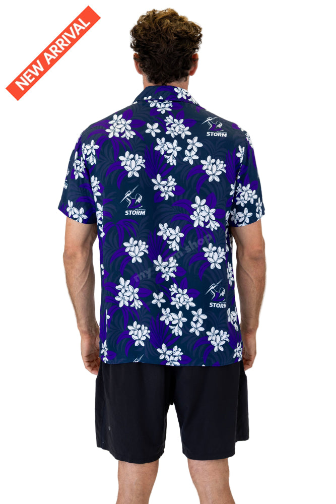 MELBOURNE STORM NRL ’’REEF’’ HAWAIIAN SHIRT NRL Hawaiian Shirt