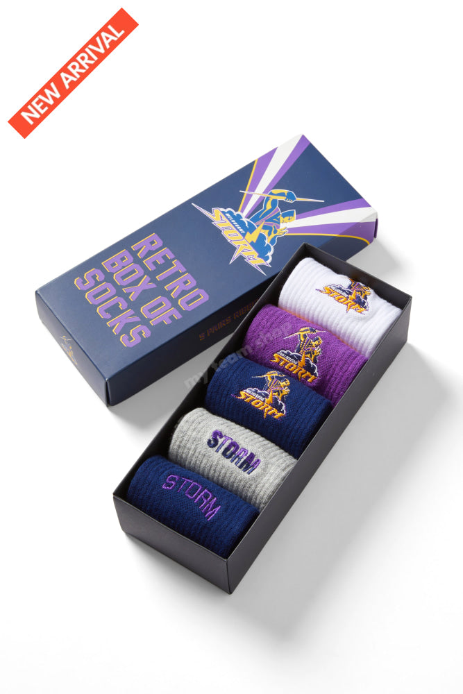 Melbourne Storm Nrl Retro Box Of Socks Retro Socks