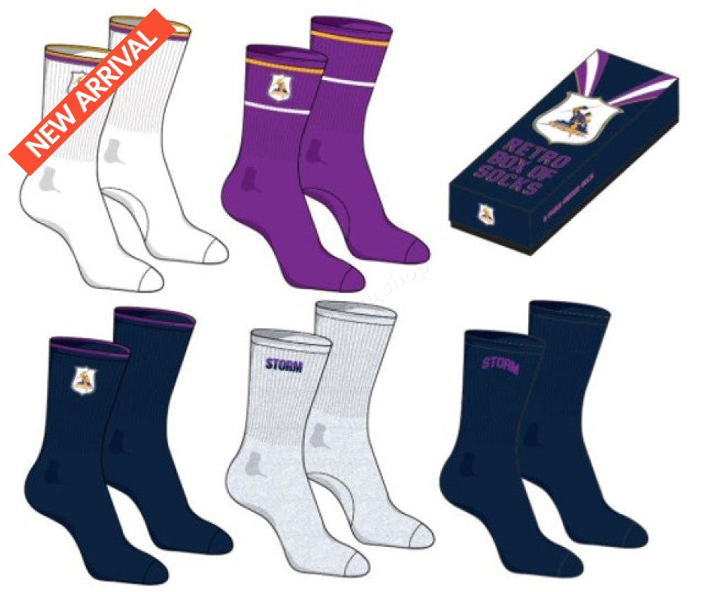 Melbourne Storm Nrl Retro Box Of Socks Retro Socks