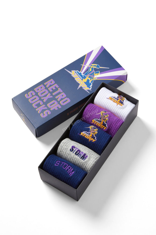 Melbourne Storm Nrl Retro Box Of Socks Retro Socks