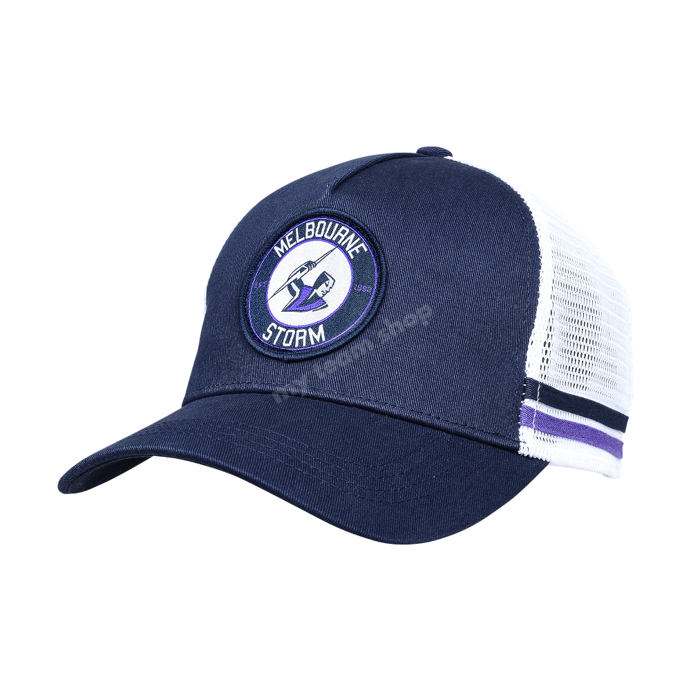 Melbourne Storm Nrl Stripe Trucker Caps Headwear