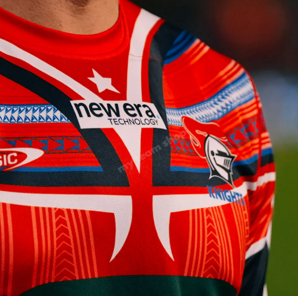 NEWCASTLE KNIGHTS 2025 NRL MULTICULTURAL WARM UP TEE NRL Warm Up Tee
