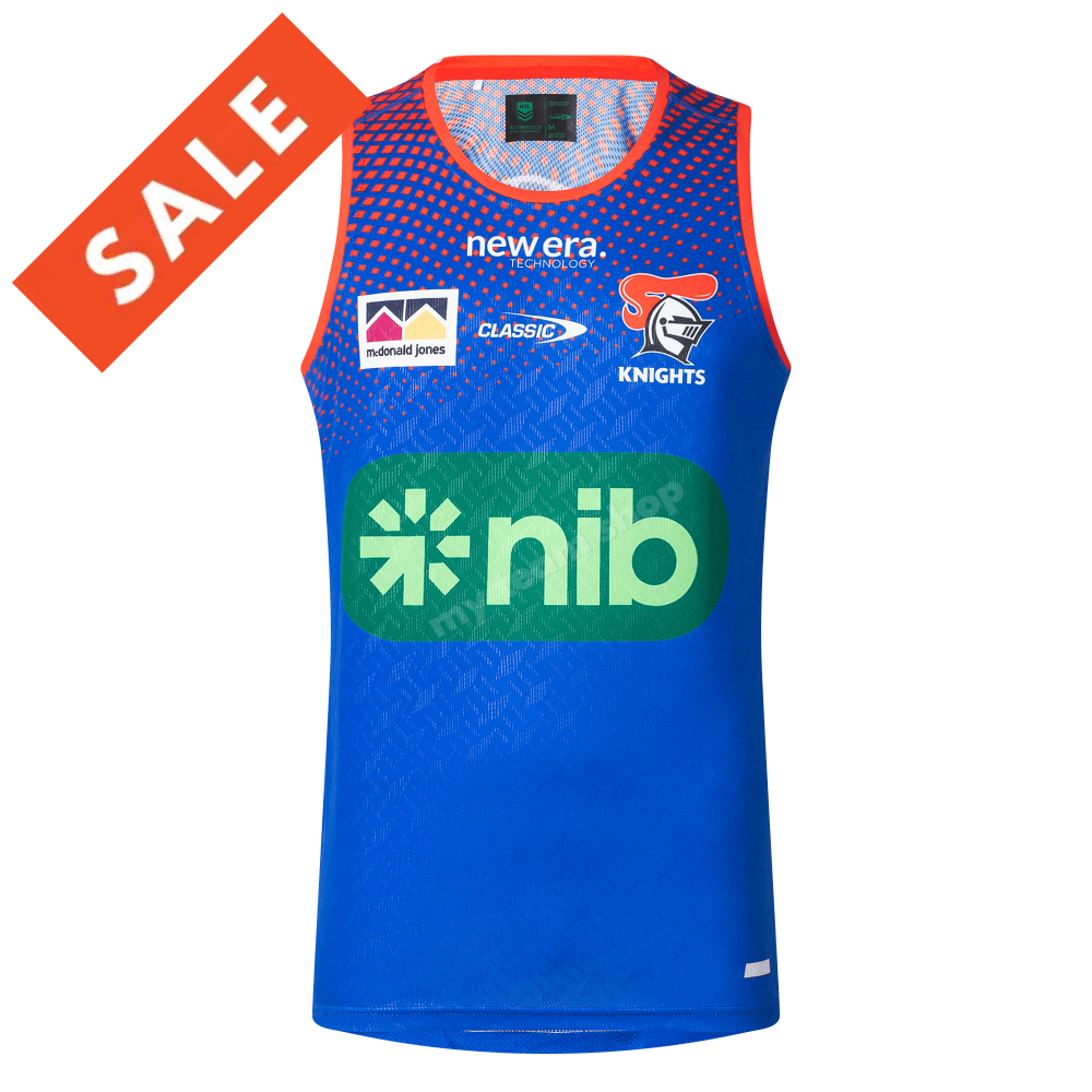 NEWCASTLE KNIGHTS 2025 NRL TRAINING SINGLET (Navy/red)