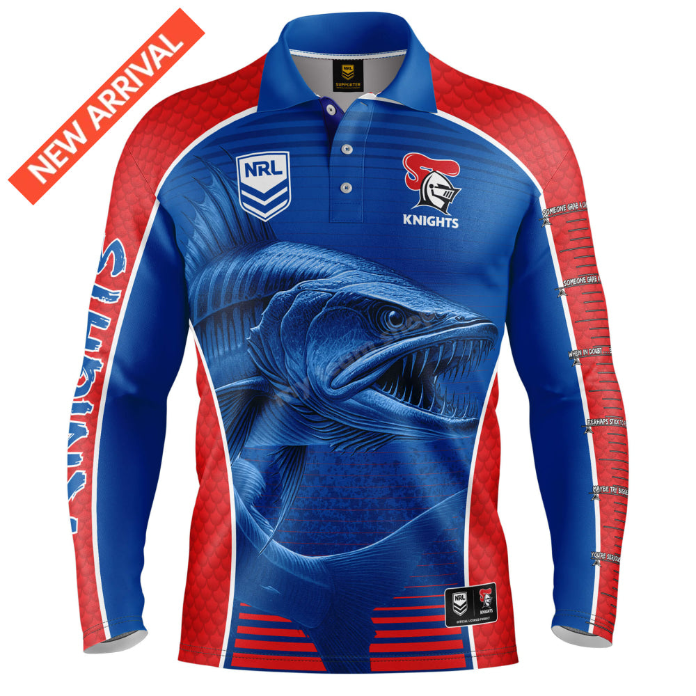 Newcastle Knights Nrl ’Barracuda’ Fishing Shirt Fishing Shirt