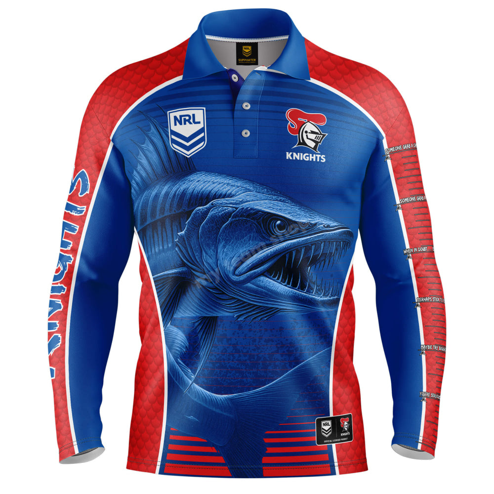 Newcastle Knights Nrl ’Barracuda’ Fishing Shirt Fishing Shirt