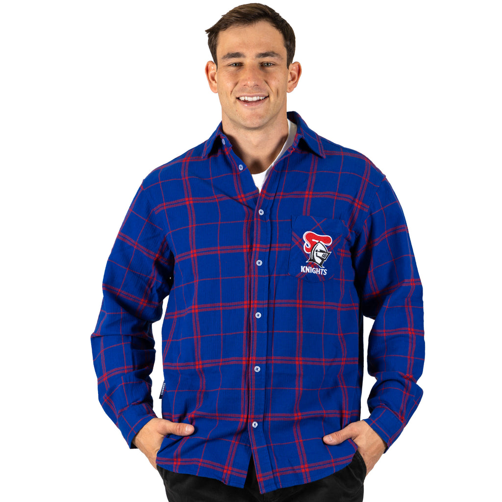 Newcastle Knights Nrl ’Mustang’ Flannel Shirt Model Front