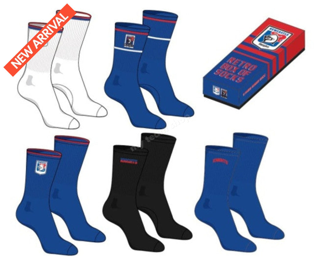 Newcastle Knights Nrl Retro Box Of Socks Retro Socks