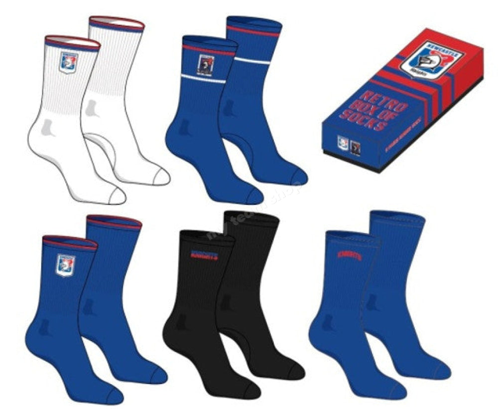 Newcastle Knights Nrl Retro Box Of Socks Retro Socks