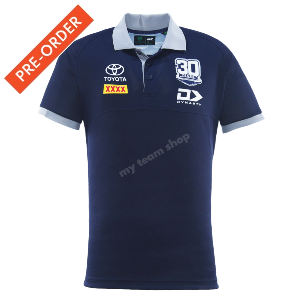 North Queensland Cowboys 2025 Nrl Media Polo Navy Media Polo