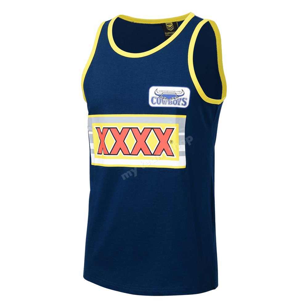 Official North Queensland Cowboys Men's NRL Retro Singlet