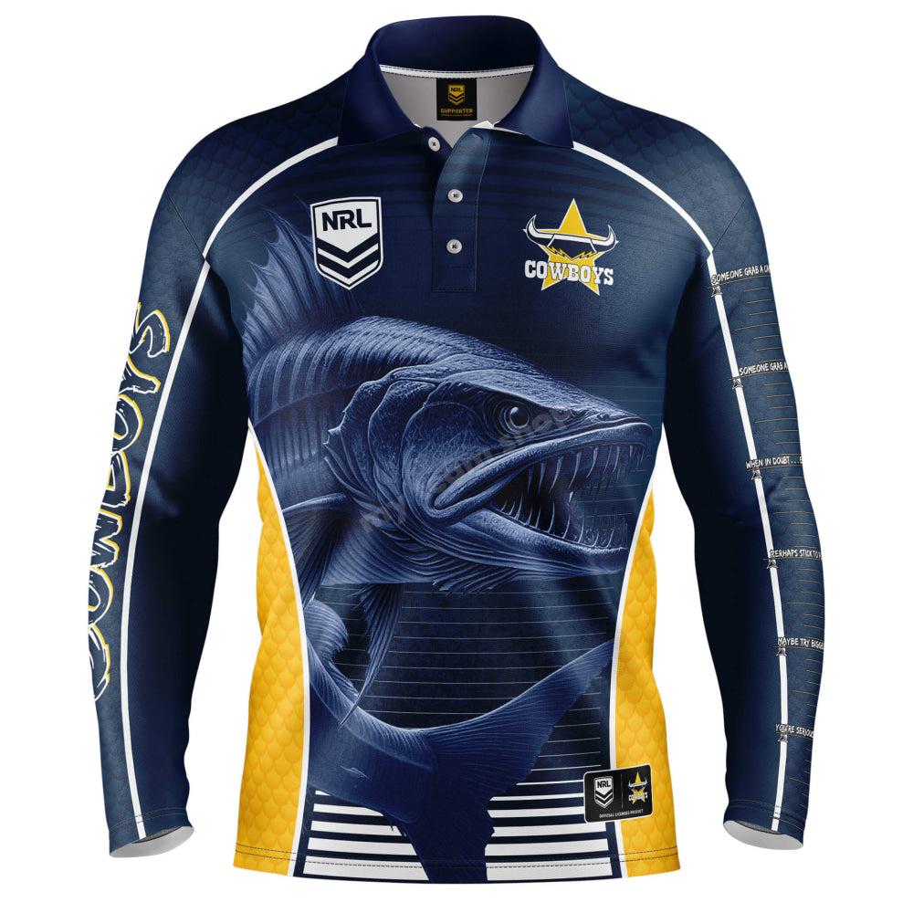 North Queensland Cowboys Nrl ’Barracuda’ Fishing Shirt Fishing Shirt