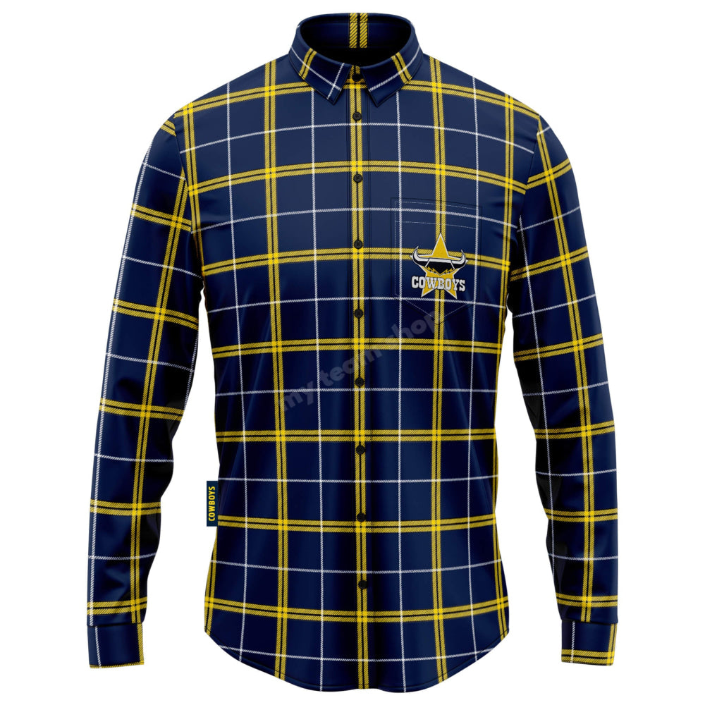 North Queensland Cowboys Nrl ’Mustang’ Flannel Shirt Front