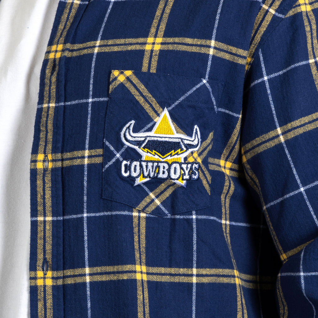 North Queensland Cowboys Nrl ’Mustang’ Flannel Shirt Pocket Logo