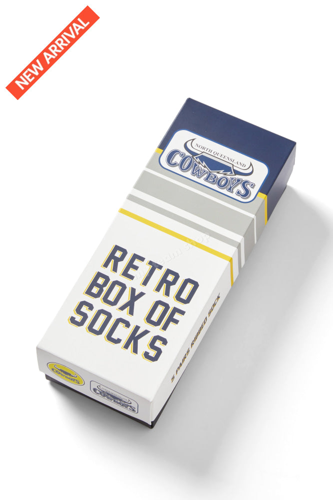 North Queensland Cowboys Nrl Retro Box Of Socks Retro Socks