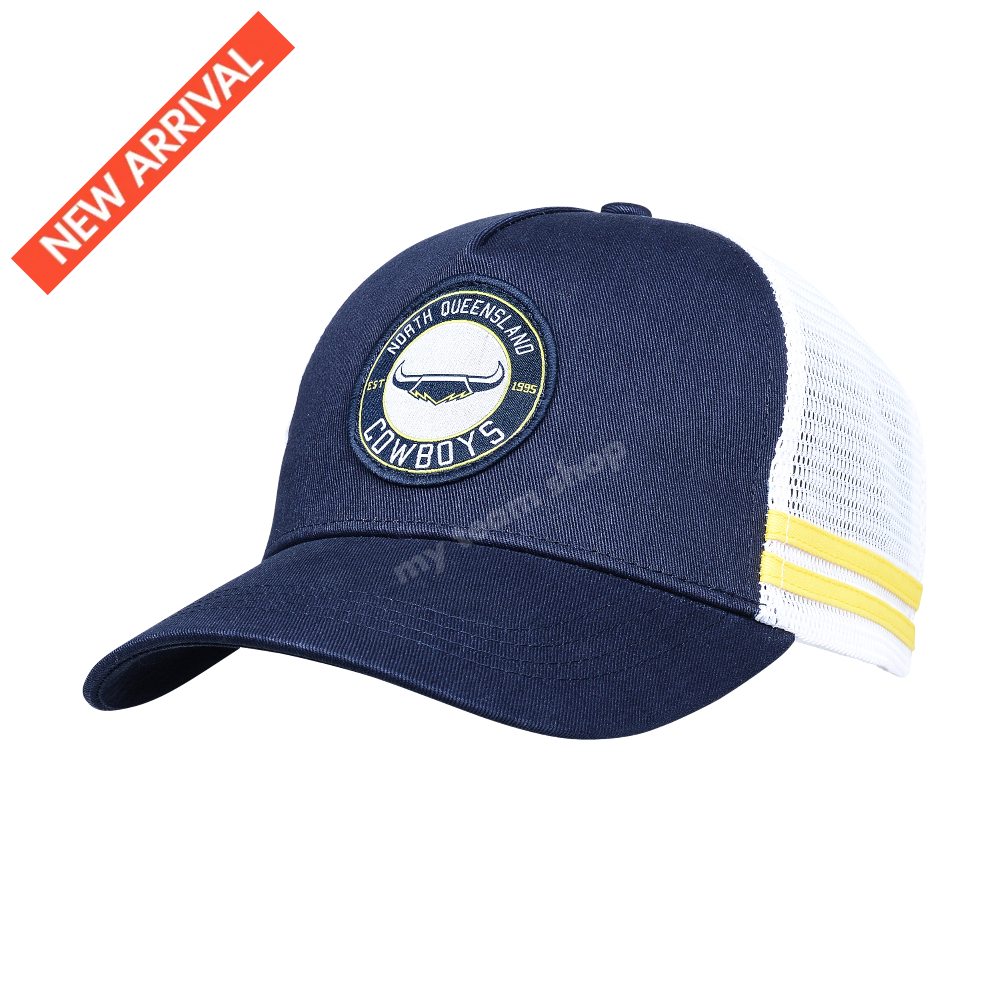 North Queensland Cowboys Nrl Stripe Trucker Caps Headwear