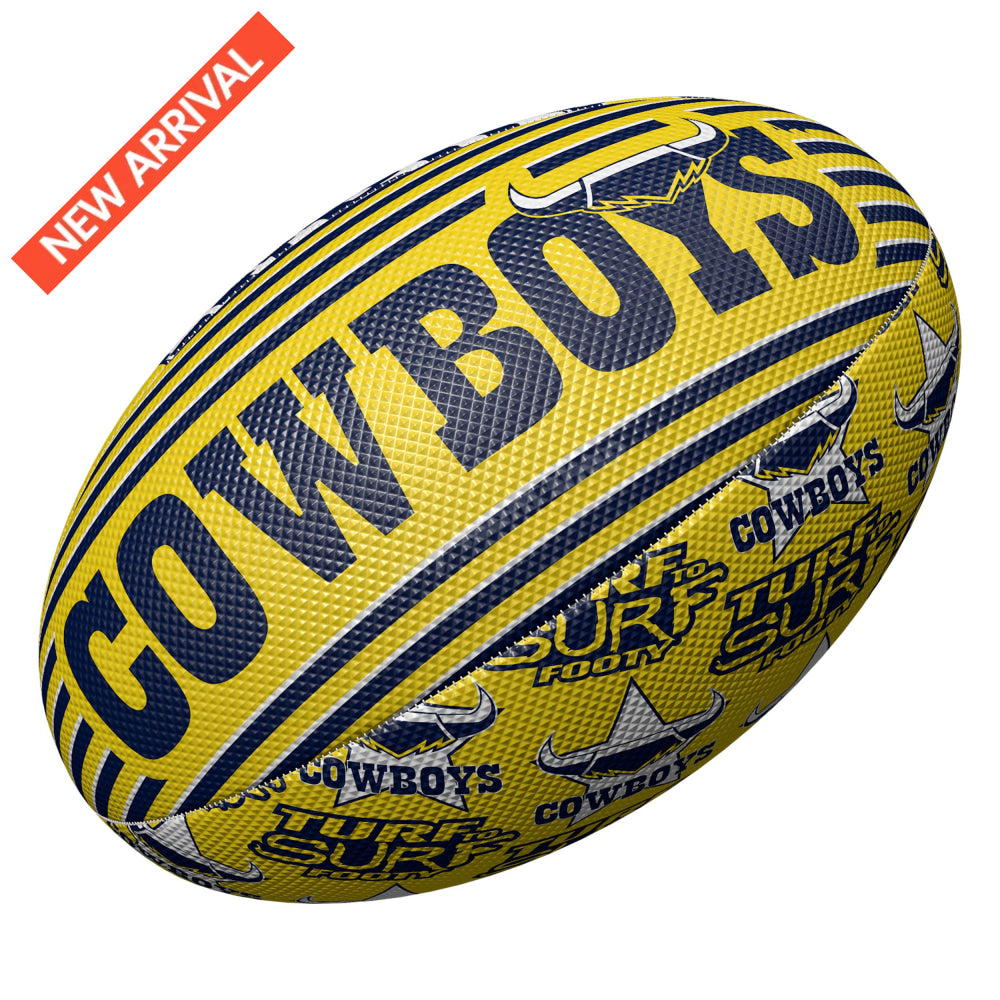 NORTH QUEENSLAND COWBOYS ’TURF TO SURF’ NRL BEACH FOOTY NRL Football