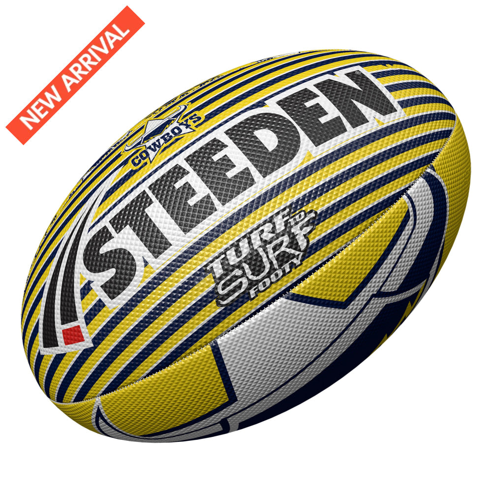 NORTH QUEENSLAND COWBOYS ’TURF TO SURF’ NRL BEACH FOOTY NRL Football