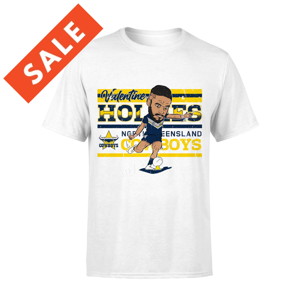 North Queensland Cowboys Valentine Holmes Nrl Caricature Tee Caricature Tee