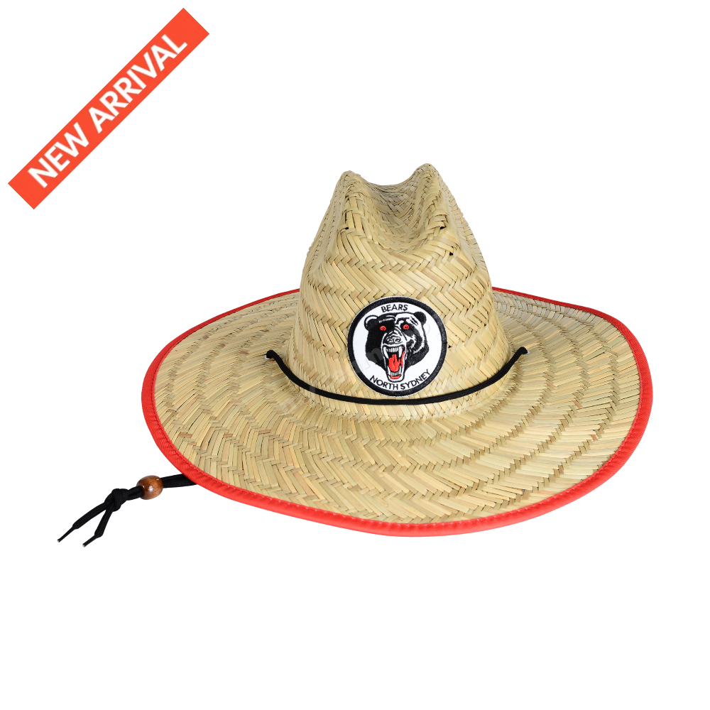 NORTH SYDNEY BEARS NRL RETRO STRAW HAT NRL headwear
