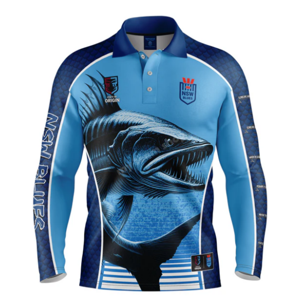 Nsw State Of Origin Nrl ’Barracuda’ Fishing Shirt Fishing Shirt