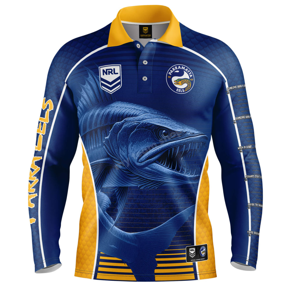 Parramatta Eels Nrl ’Barracuda’ Fishing Shirt Fishing Shirt