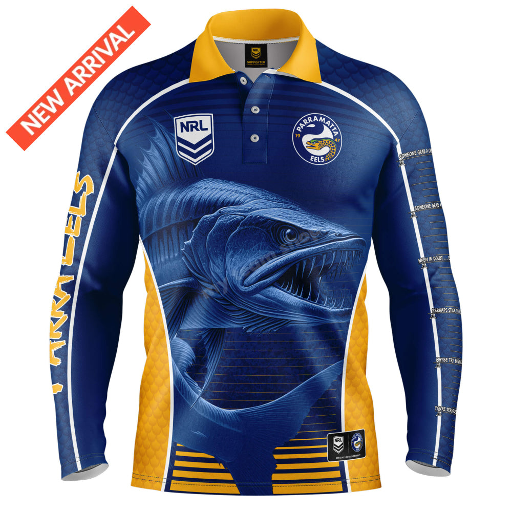 Parramatta Eels Nrl ’Barracuda’ Fishing Shirt Fishing Shirt