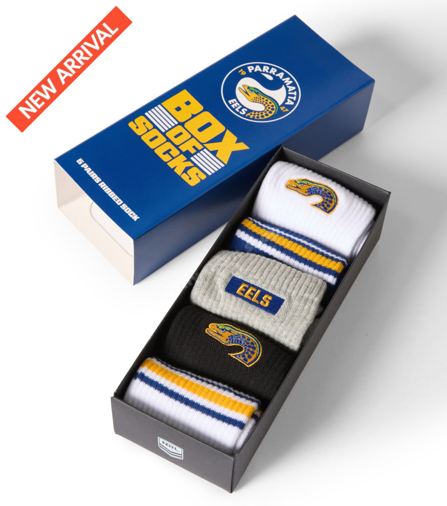 PARRAMATTA EELS NRL EVERYDAY BOX OF SOCKS NRL Everyday Socks