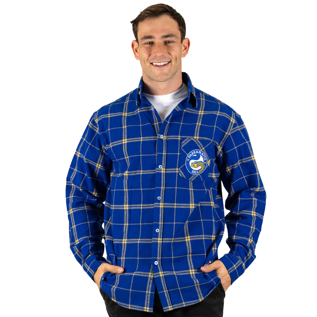 Parramatta Eels Nrl ’Mustang’ Flannel Shirt Model Front