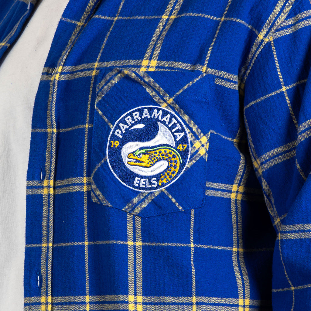 Parramatta Eels Nrl ’Mustang’ Flannel Shirt Pocket Logo