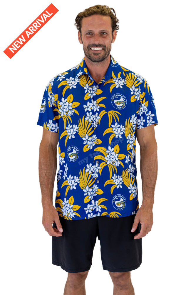 PARRAMATTA EELS NRL ’’REEF’’ HAWAIIAN SHIRT NRL Hawaiian Shirt