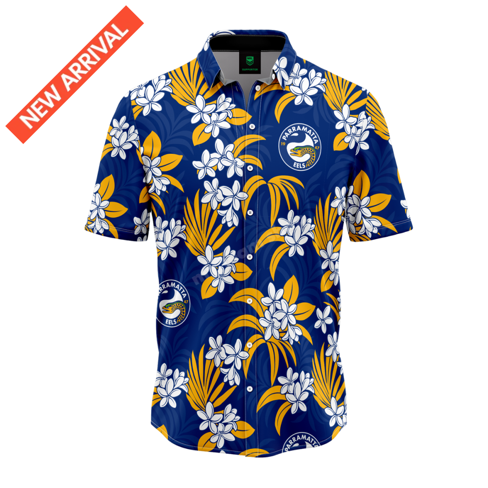 PARRAMATTA EELS NRL ’’REEF’’ HAWAIIAN SHIRT NRL Hawaiian Shirt