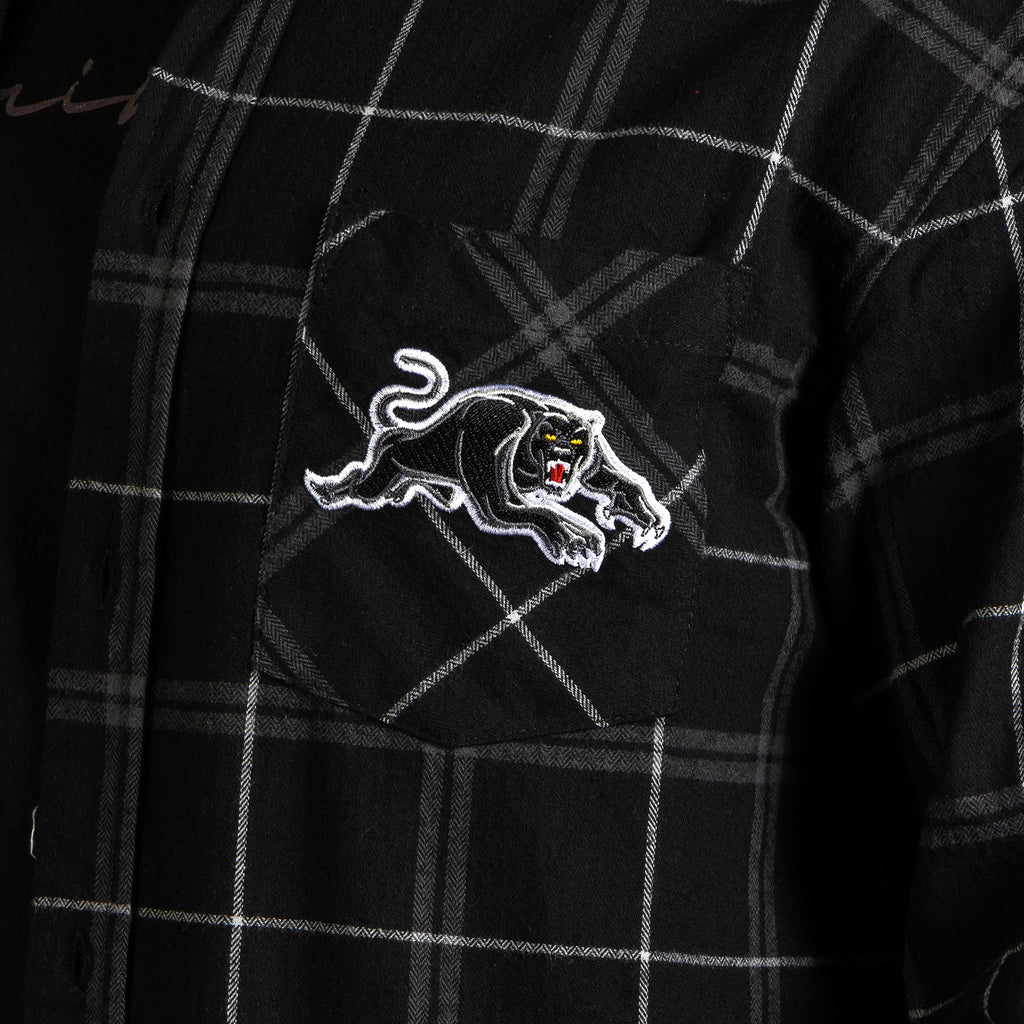 Penrith Panthers Nrl ’Mustang’ Flannel Shirt Pocket Logo