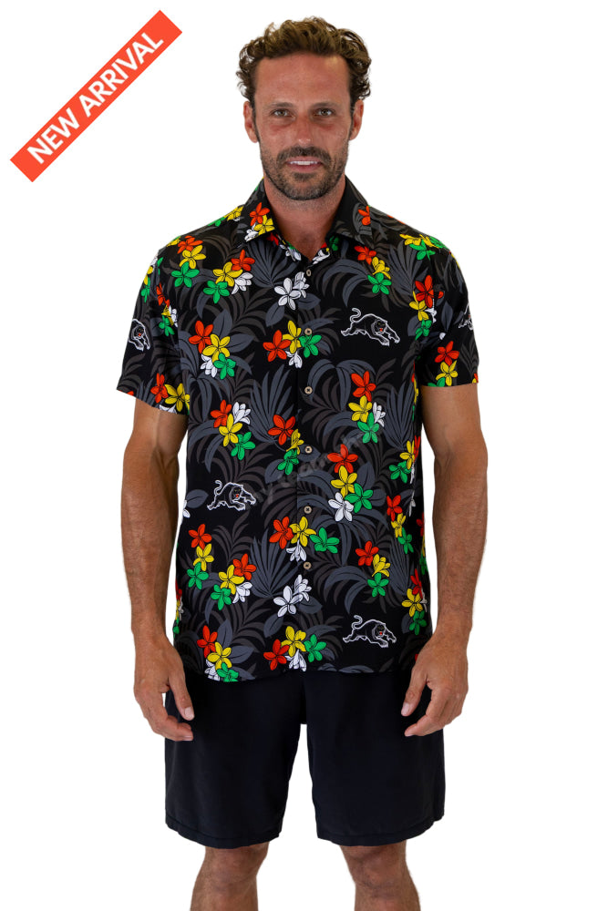 PENRITH PANTHERS NRL ’’REEF’’ HAWAIIAN SHIRT NRL Hawaiian Shirt