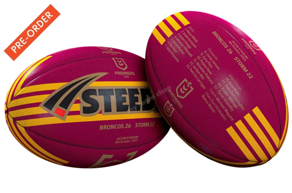 *PRESALE* BRISBANE BRONCOS 2025 NRL PREMIERS BALL 5 NRL Football