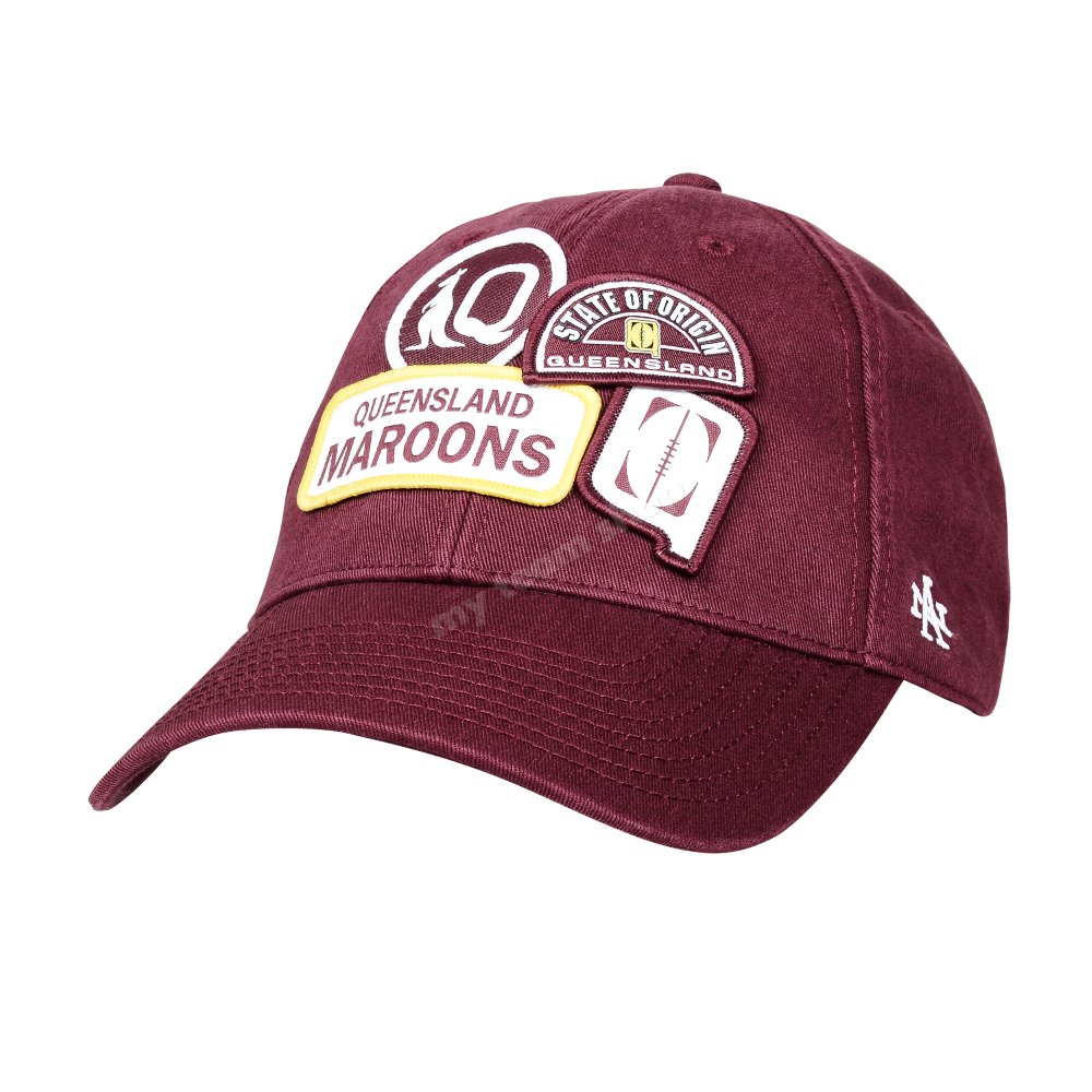 QLD MAROONS 2025 NRL RETRO BADGE ICONIC CAP 