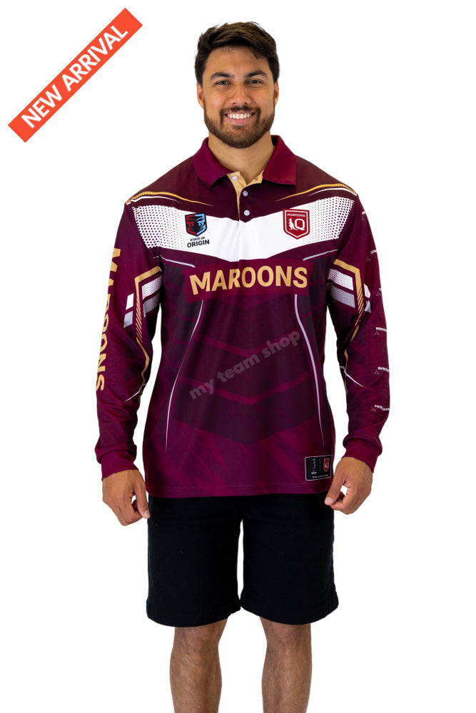 QLD STATE OF ORIGIN NRL ’CYBER’ FISHING SHIRT NRL Fishing Shirt