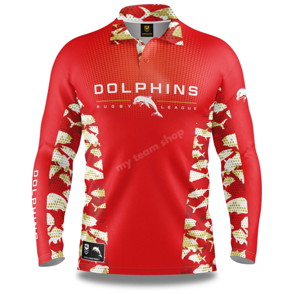 Buy Official Redcliffe Dolphins NRL Reef Runner Fishing Shirt