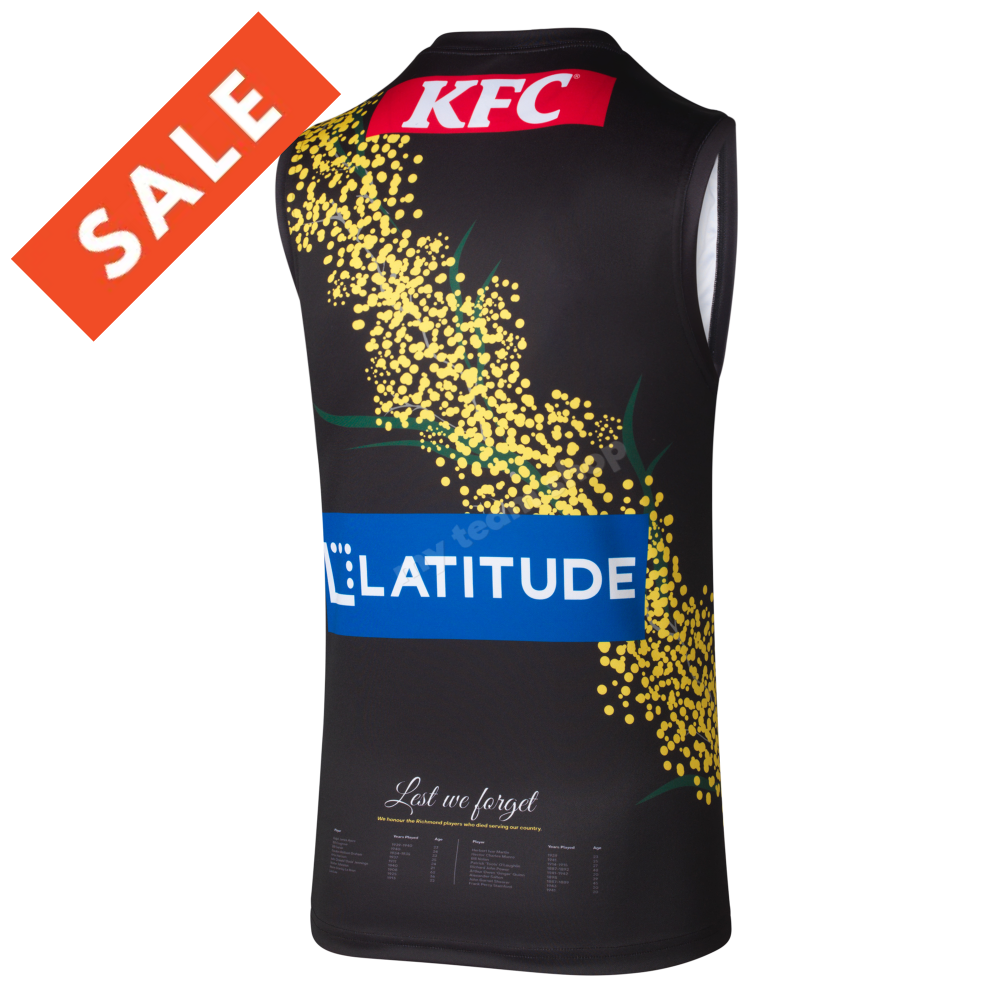 RICHMOND TIGERS 2025 AFL ANZAC GUERNSEY AFL Guernsey
