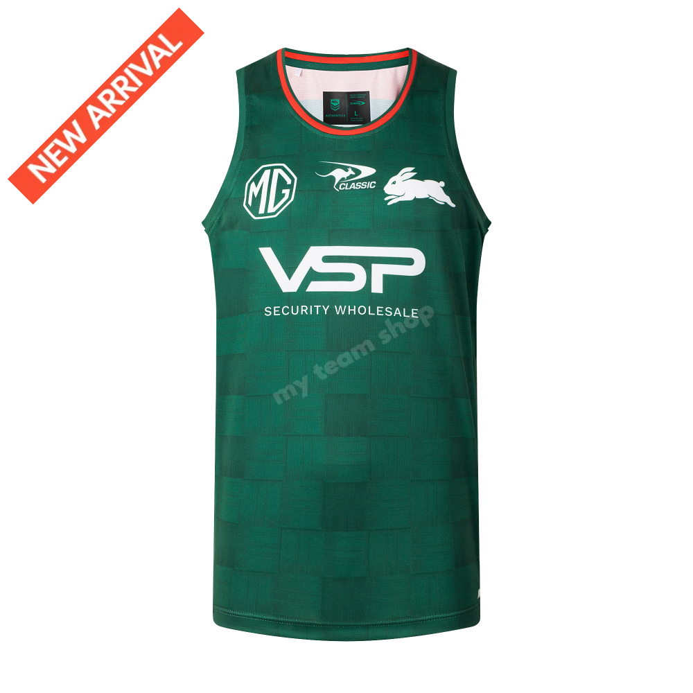 SOUTH SYDNEY RABBITOHS 2026 NRL GREEN TRAINING SINGLET NRL Training Singlet