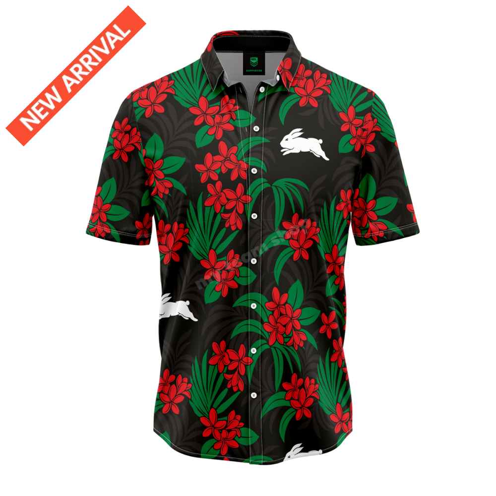 SOUTH SYDNEY RABBITOHS NRL ’’REEF’’ HAWAIIAN SHIRT NRL Hawaiian Shirt