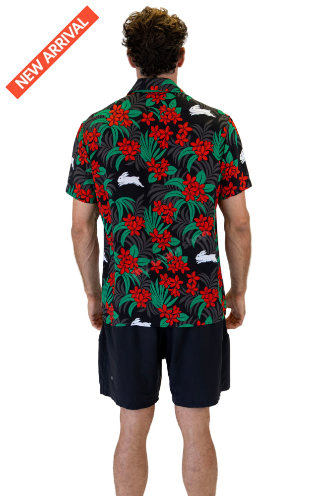 SOUTH SYDNEY RABBITOHS NRL ’’REEF’’ HAWAIIAN SHIRT NRL Hawaiian Shirt