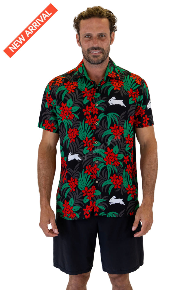 SOUTH SYDNEY RABBITOHS NRL ’’REEF’’ HAWAIIAN SHIRT NRL Hawaiian Shirt