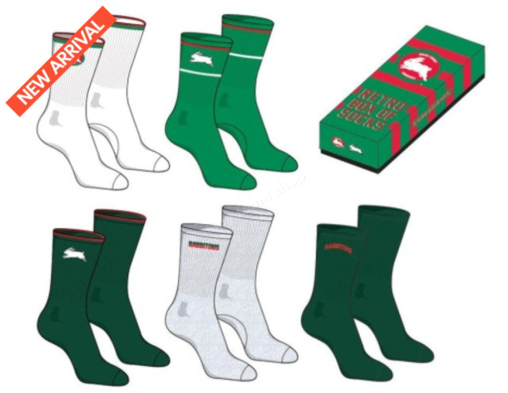 South Sydney Rabbitohs Nrl Retro Box Of Socks Retro Socks