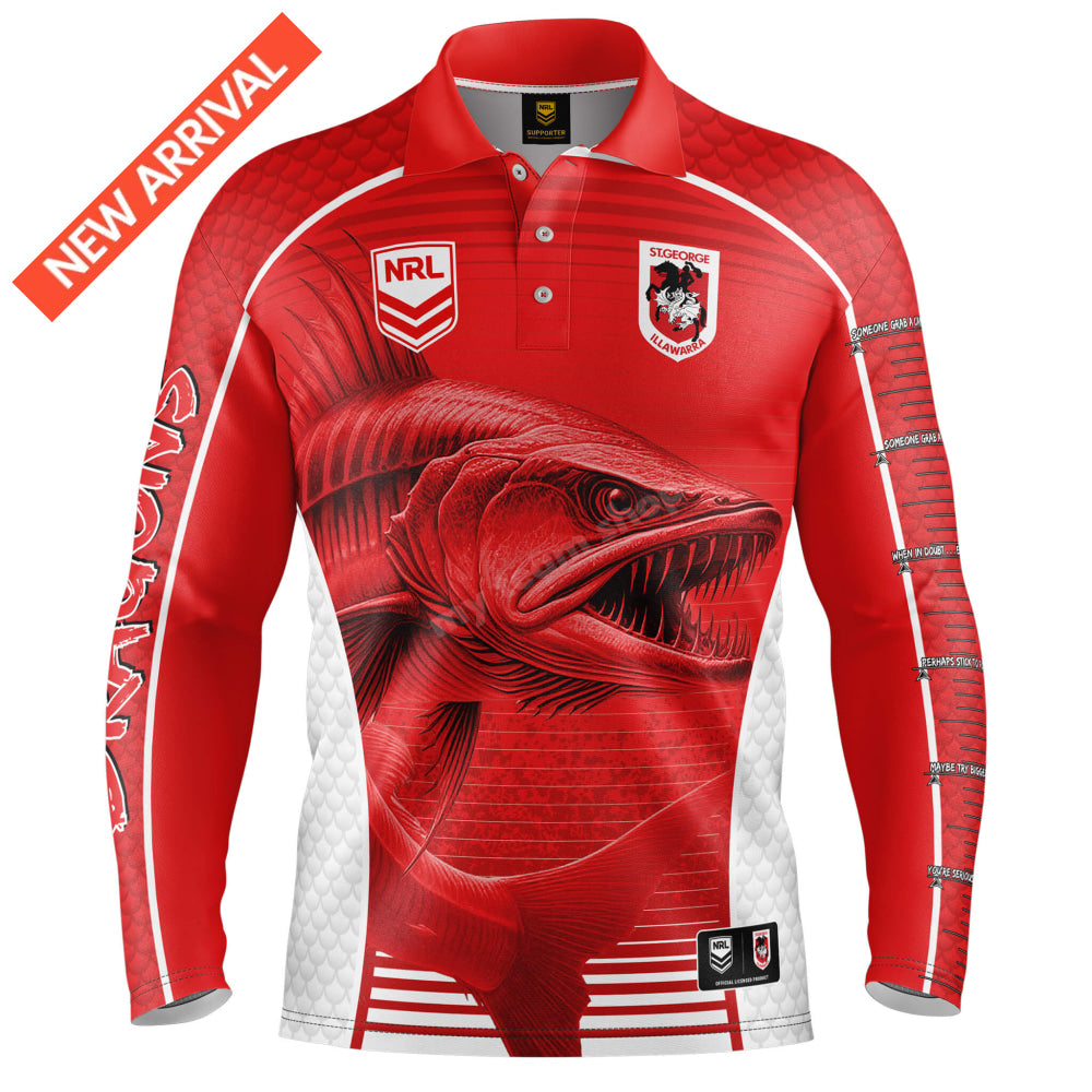 St. George Dragons Nrl ’Barracuda’ Fishing Shirt Fishing Shirt